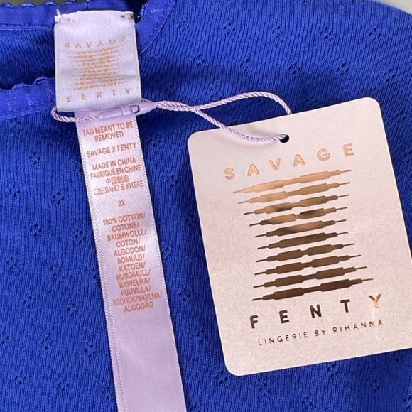Savage X Fenty Cotton Jersey Crop Top in Blue - Picture 6 of 8